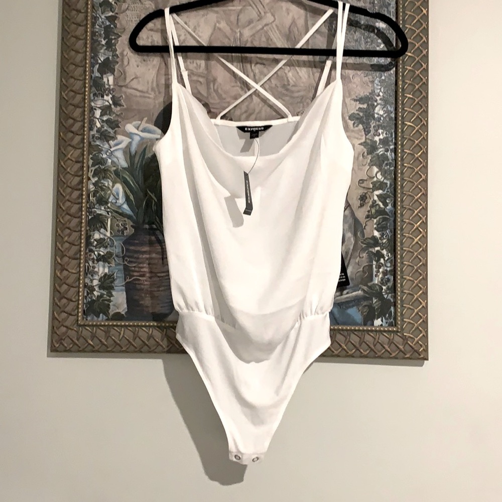 NWT Express Cowl Neck Strappy Thong Bodysuit